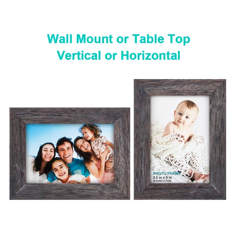RPJC 3.5x5 inch Picture Frame Made of Solid Wood High Definition Glass for Table Top Display and Wall Mounting Photo Frame - Image 5